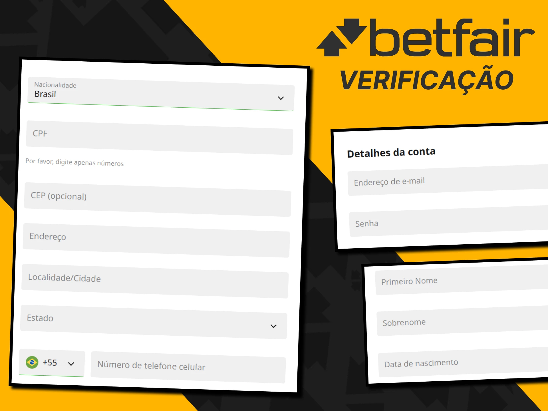 Antes de levantar fundos, você precisa passar pela verificação na Betfair.