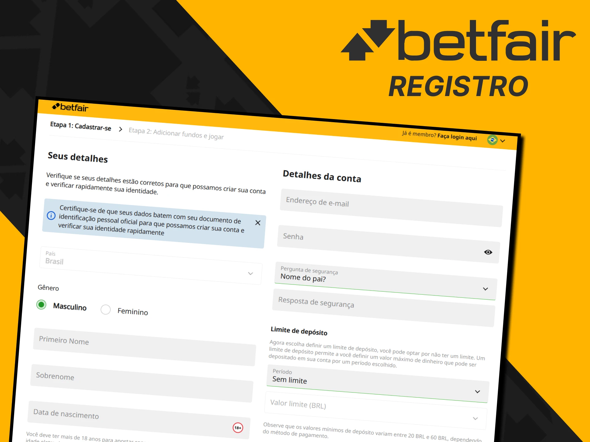 Você precisa se cadastrar no site da Betfair.